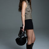 ruffle halter shirt - plaid
