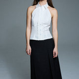 pleated midi skirt - charcoal