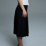 pleated midi skirt - charcoal