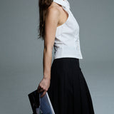 pleated midi skirt - charcoal
