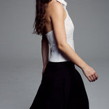 Ruffle Halter Shirt | White