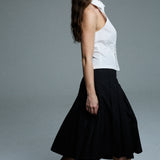 pleated midi skirt - charcoal
