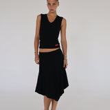 Asymmetric Bamboo Skirt | Black