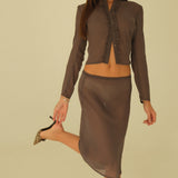 Sheer Midi Skirt | Slate