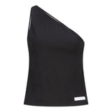 One Shoulder Backless Top | Black