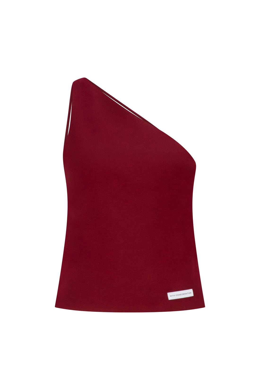 One Shoulder Backless Top | Burgundy