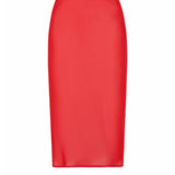 Sheer Midi Skirt | Red