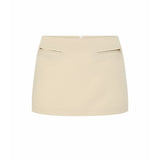Mini Zip Skirt | Beige