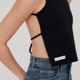 Backless Tie Top | Black