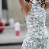 Polka Ruffle Halter