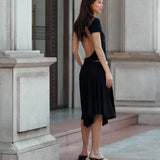 Asymmetric Bamboo Skirt | Black