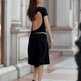 Asymmetric Bamboo Skirt | Black