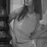 Sequin Halter | Black