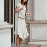 Asymmetric Bamboo Skirt | Sand