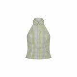 Plaid Halter Shirt | Yellow