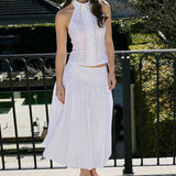 Bubble Midi Skirt | White