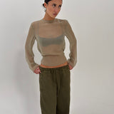 Sheer Silk Long Sleeve Top