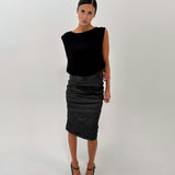 Leather Waistband Top