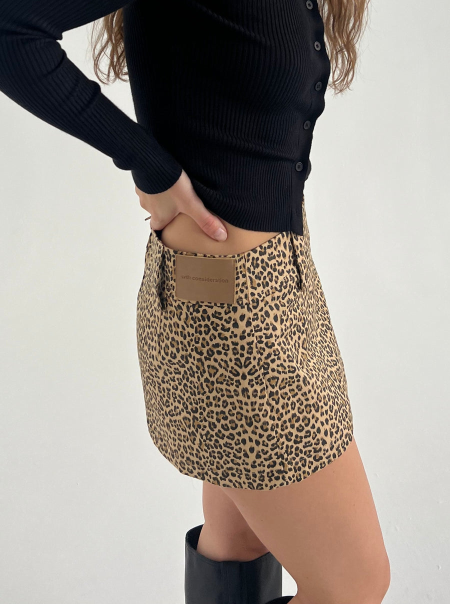 Leopard Print Soho Mini Skirt