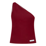 One Shoulder Backless Top | Burgundy