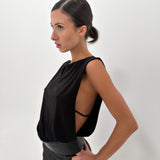 Leather Waistband Top