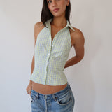 Plaid Halter Shirt | Yellow