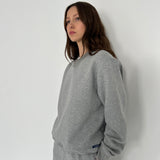 v-neck crew jumper | grey