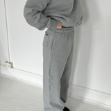 wide leg tracksuit pants | grey