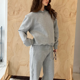 wide leg tracksuit pants | grey