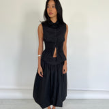 Bubble Midi Skirt | Black
