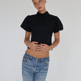 Bubble Sleeve Shirt | Black