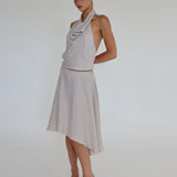 Asymmetric Sandwashed Skirt | Dove