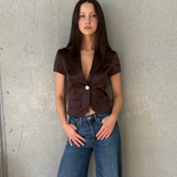 Chocolate Short Sleeve Jacket