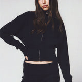 Cotton Cashmere Zip Up