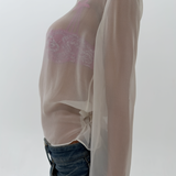 Sheer Silk Long Sleeve Top
