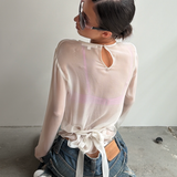 Sheer Silk Long Sleeve Top