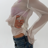 Sheer Silk Long Sleeve Top