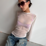 Sheer Silk Long Sleeve Top