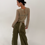 Sheer Silk Long Sleeve Top