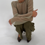 Sheer Silk Long Sleeve Top