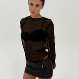 Sheer Silk Long Sleeve Top