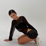 Sheer Silk Long Sleeve Top