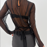 Sheer Silk Long Sleeve Top