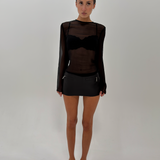 Sheer Silk Long Sleeve Top