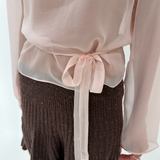 Sheer Silk Long Sleeve Top