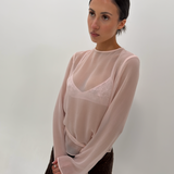 Sheer Silk Long Sleeve Top