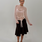 Sheer Silk Long Sleeve Top
