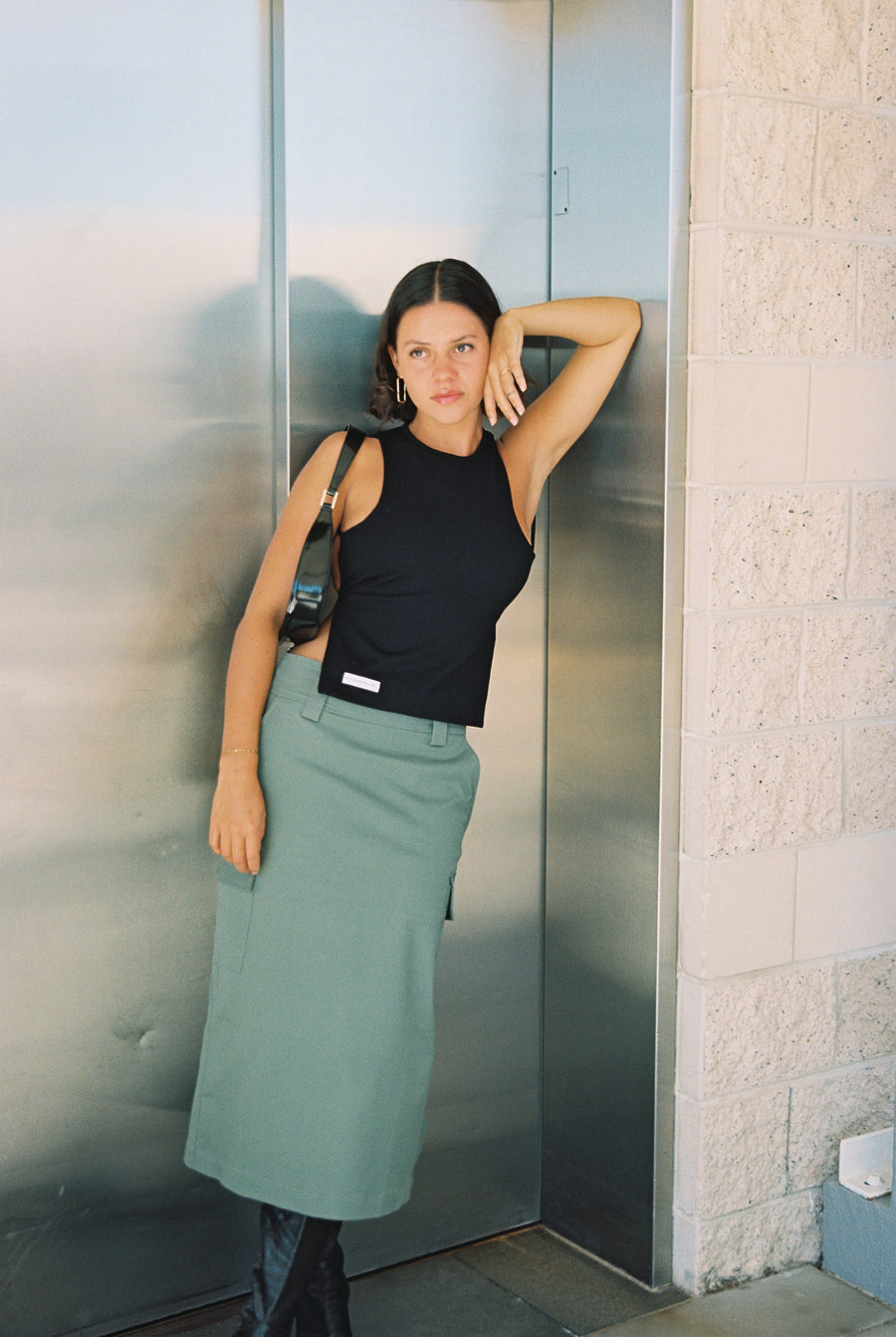 Soho Midi Skirt | Khaki